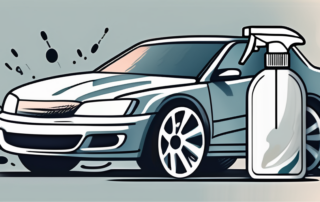 A homemade wheel cleaner mixture in a spray bottle