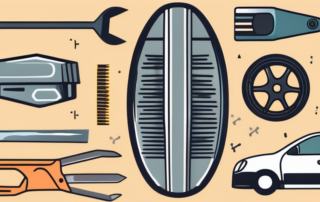 A car with its headlights on