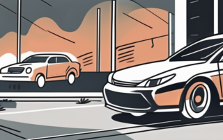 A car slightly hitting another parked car in a parking lot