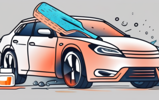 A car with visible water stains on its paint