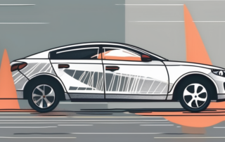 Several types of auto body fillers (spachtelmassen) next to a car with a few scratches on its surface