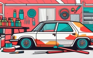 A car with a vibrant