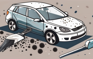 A car with bird droppings on the paintwork