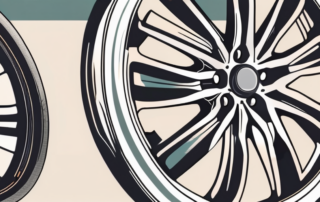 A car wheel with visible imbalance