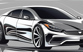 A sleek car with shiny chrome wrap