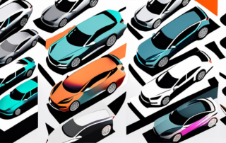 Various cars with different shades of 3m car wraps