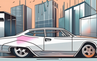 A car half wrapped in a glossy foil