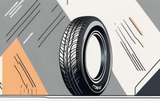 A car tire with a close-up view of the tire sidewall