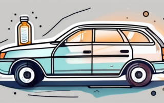 A car with its windows shining brightly