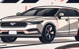 A car from the rear perspective with one taillight tinted darker than the other