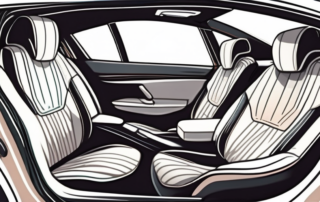 A car interior focusing on the leather seats