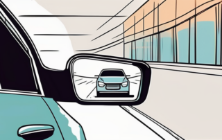 A car side mirror being adjusted