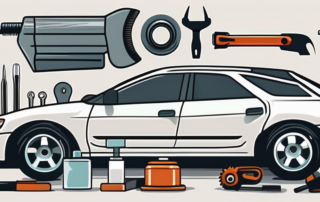 A car with a noticeable dent