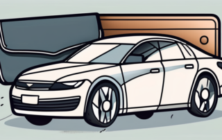 A car with a noticeable dent on the side