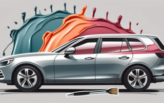 A car half covered in shiny new paint