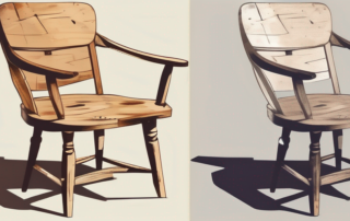 A vintage wooden chair in the process of being restored