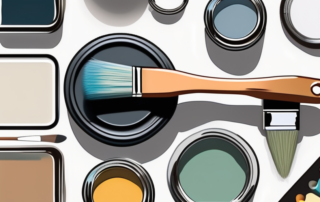 A door handle being painted with a small paintbrush