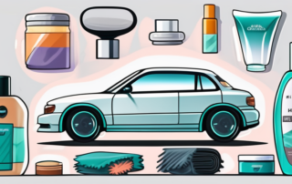 A car with a glossy finish in the middle of a protective bubble