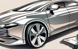 A car with prominent chrome trims