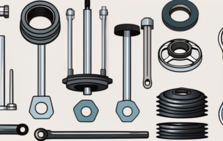A car suspension system with a focus on the strut mount (domlager)