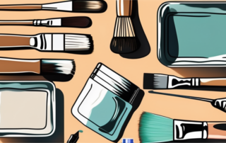 Various painting tools like brushes