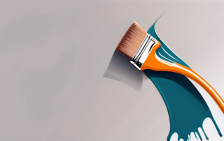 A paintbrush applying flexible paint onto a surface that is bending