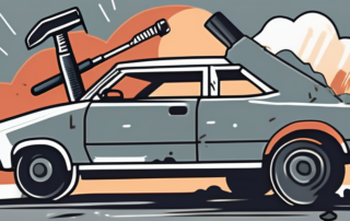 A car with visible hail damage