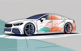 A car being wrapped in a protective film