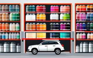 Several high-quality car paints in various vibrant colors