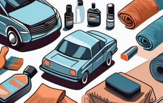 Various car care products like wax
