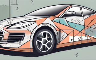 A sleek car half-covered with a vinyl wrap