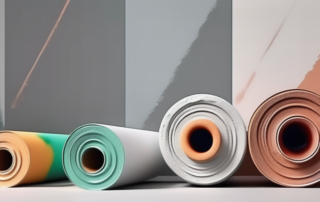 Several high-quality paint rollers with different textures and sizes