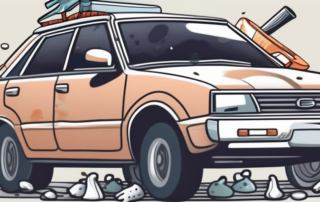 A car with bird droppings on it