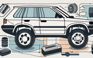 Various car parts such as an engine