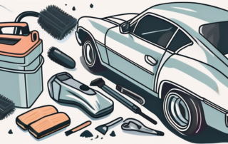 A car in the process of being detailed