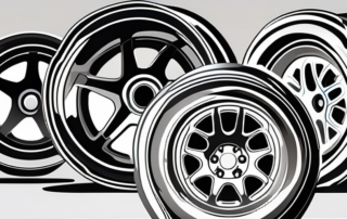 Five different car rims
