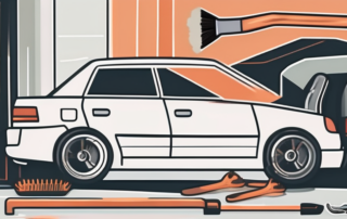 A car with a visible exhaust pipe