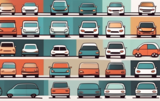 A variety of cars in different colors