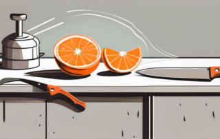 A fresh orange with a small section of the peel being removed