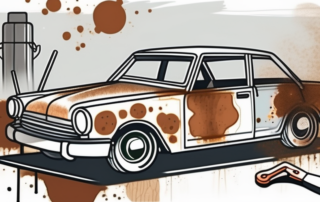 A car with visible rust spots on its body