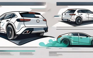 A car going through various stages of professional detailing and refurbishment