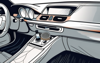 A car's interior dashboard with visible scratches