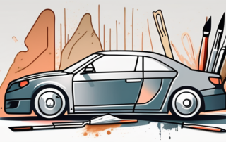 A car with a visible scratch on its surface