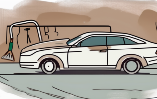 A car with a small paint damage