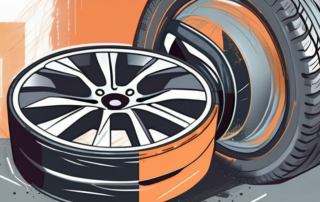 A scratched car wheel rim