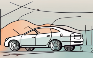 A car with a small crack in the windshield