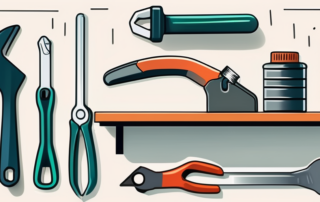 An exhaust clamp and various tools such as a wrench and sealant