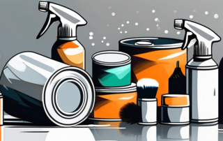 A variety of painting tools like brushes