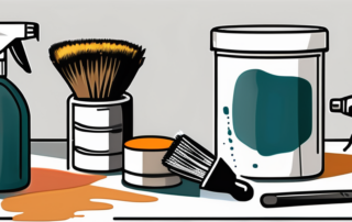 A variety of painting tools such as brushes