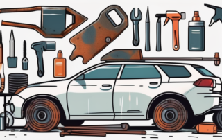 A car with visible rust spots